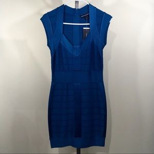 French Connection Body Con Dress Blue Azure 6
